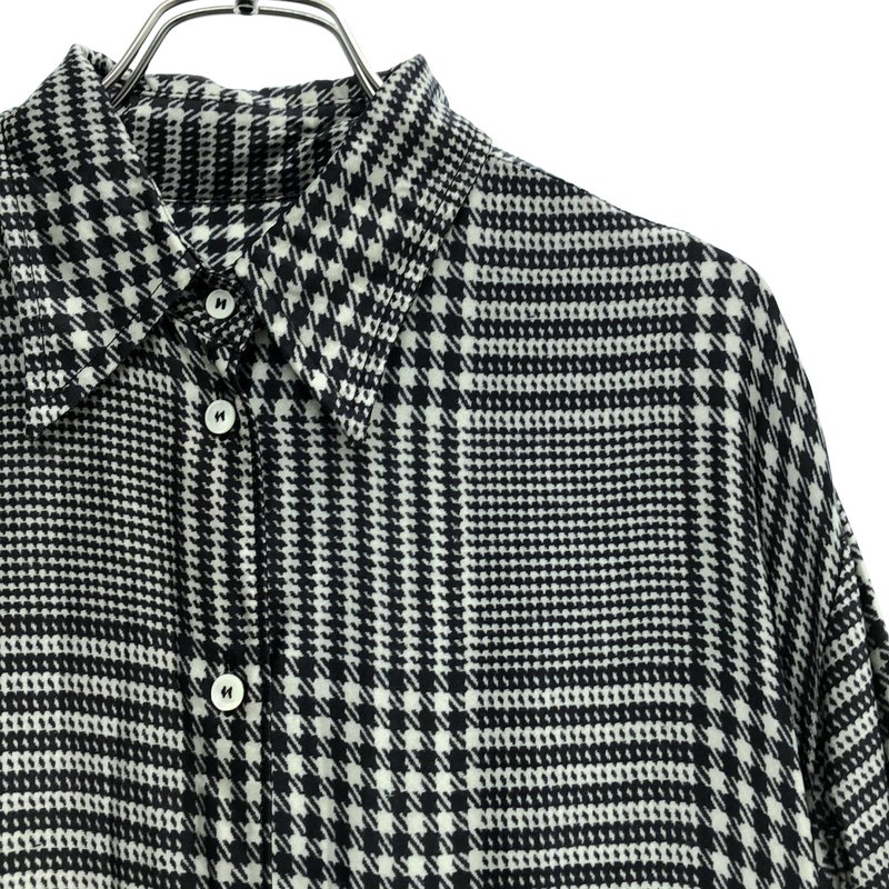 MM6 Maison Margiela / エムエムシックスメゾンマルジェラ | 2021SS | レーヨンサテン 千鳥格子 アシンメトリーシャツ | 40 | レディース
