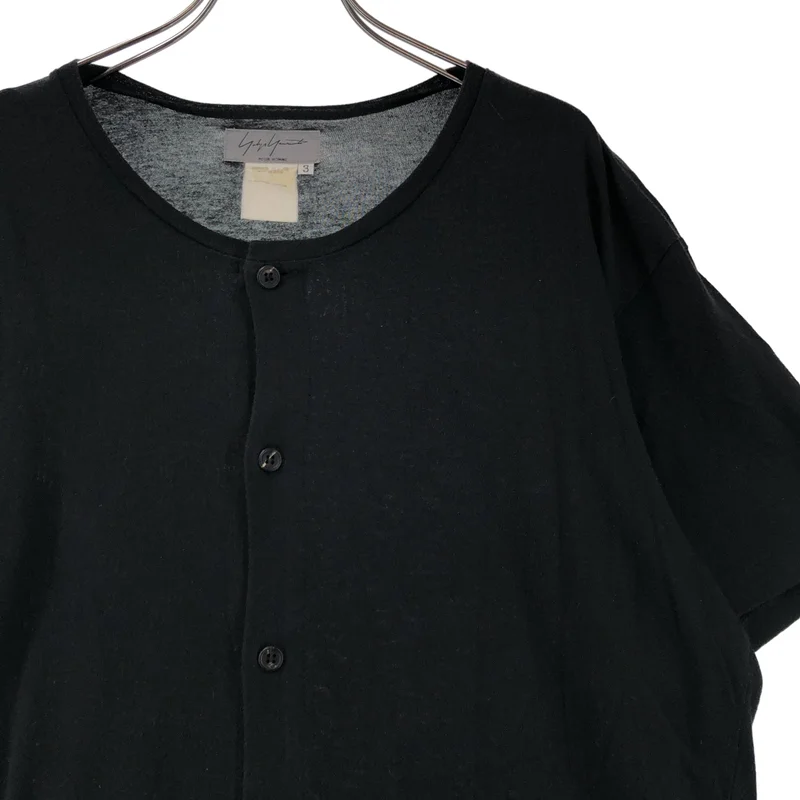 YOHJI YAMAMOTO POUR HOMME / ヨウジヤマモトプールオム | コットン クルーネック 半袖 ニットカーディガン | 3 | メンズ