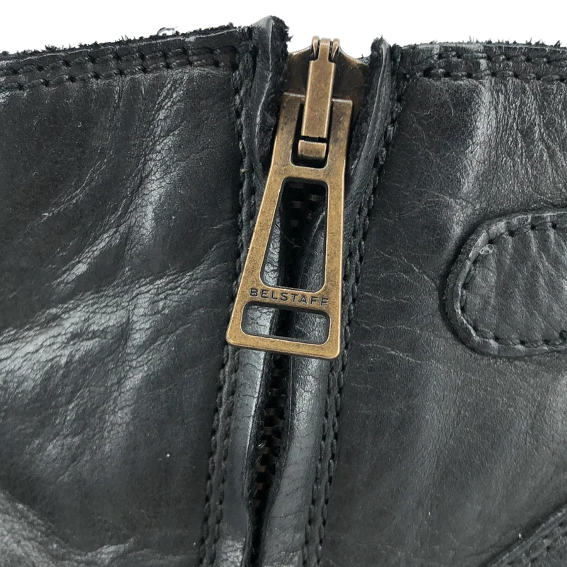 Belstaff / ベルスタッフ | レザー ストラップ ロゴサイドジップ ショートブーツ | 36 | レディース
