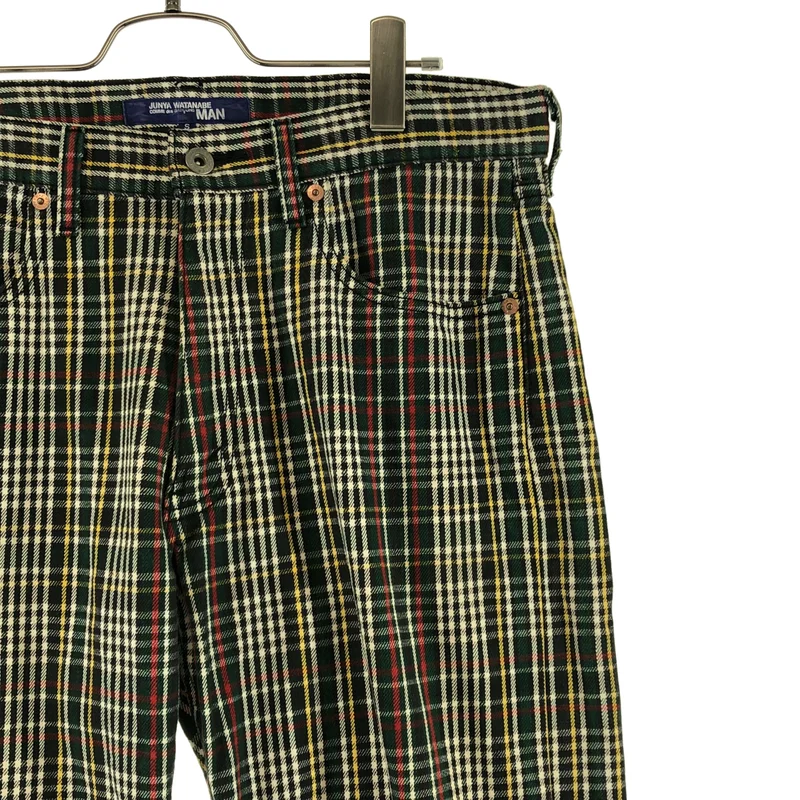 JUNYAWATANABE COMMEdesGARCONS MAN / ジュンヤワタナベマン | コットン タータンチェック ロゴボタン パンツ | S | メンズ