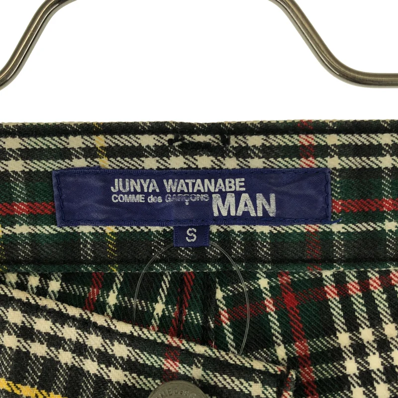 JUNYAWATANABE COMMEdesGARCONS MAN / ジュンヤワタナベマン | コットン タータンチェック ロゴボタン パンツ | S | メンズ