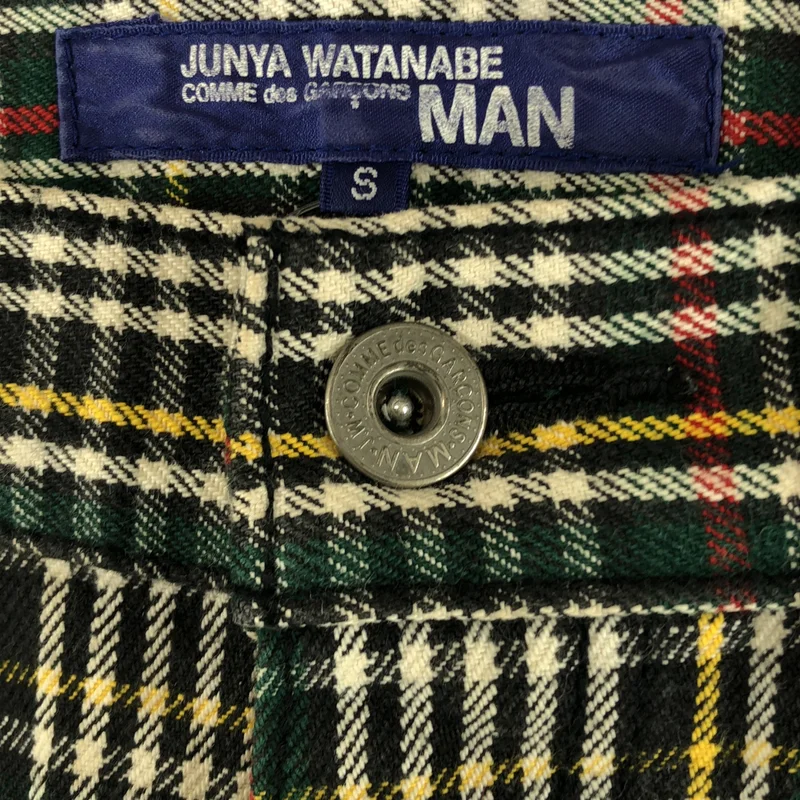 JUNYAWATANABE COMMEdesGARCONS MAN / ジュンヤワタナベマン | コットン タータンチェック ロゴボタン パンツ | S | メンズ