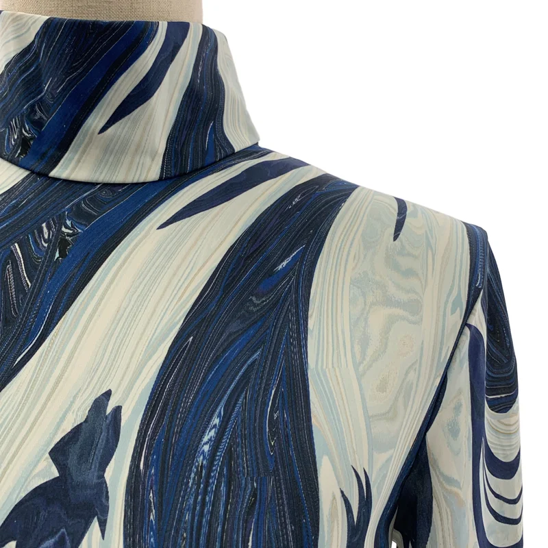 Mame Kurogouchi / マメクロゴウチ | 2024SS | Marble Print Jersey High Neck Top マーブル ハイネック トップス | 1 | レディース