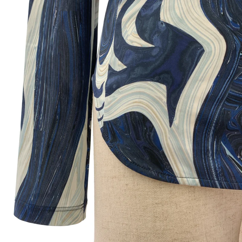 Mame Kurogouchi / マメクロゴウチ | 2024SS | Marble Print Jersey High Neck Top マーブル ハイネック トップス | 1 | レディース