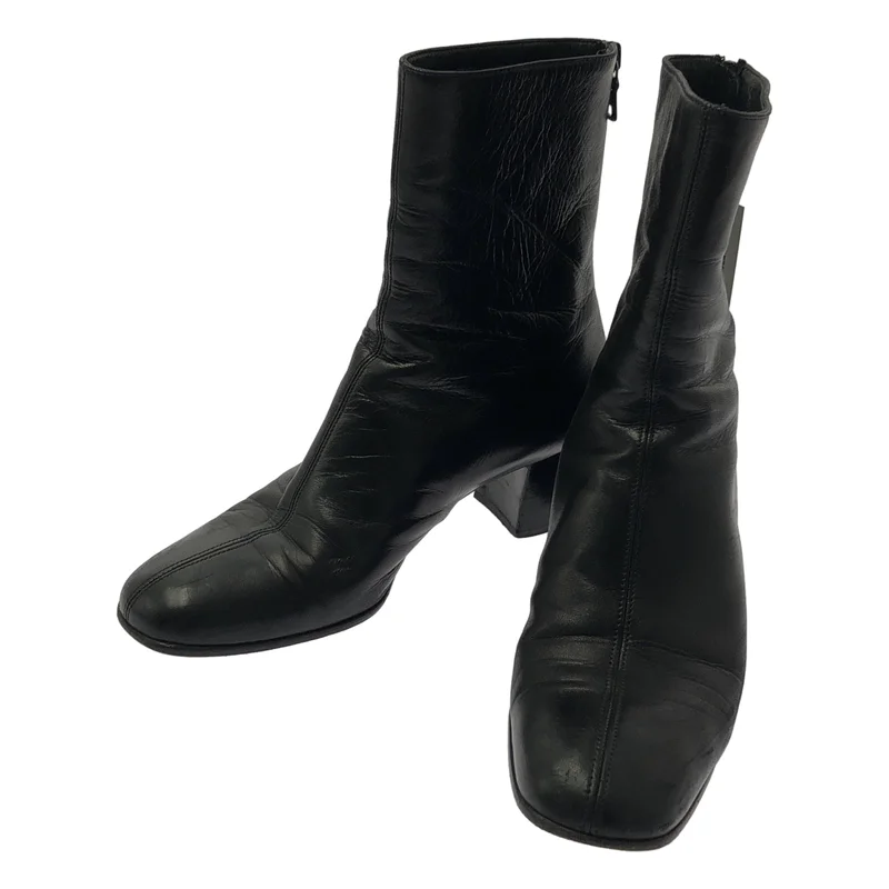 PRADA / プラダ | レザー バックジップ アンクルブーツ | 37 1/2 | レディース