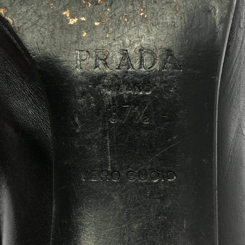 PRADA / プラダ | レザー バックジップ アンクルブーツ | 37 1/2 | レディース