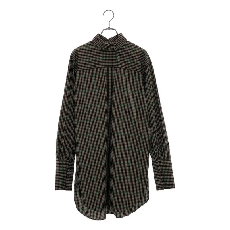 DRIES VAN NOTEN / ドリスヴァンノッテン | チェック バックオープン ロングシャツ | small | レディース