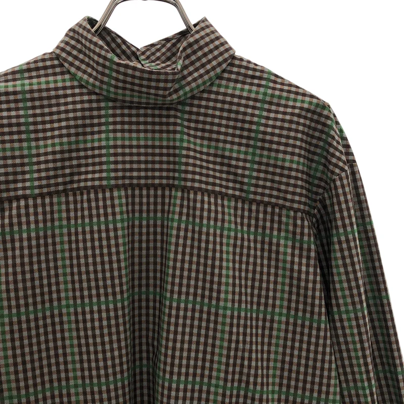 DRIES VAN NOTEN / ドリスヴァンノッテン | チェック バックオープン ロングシャツ | small | レディース