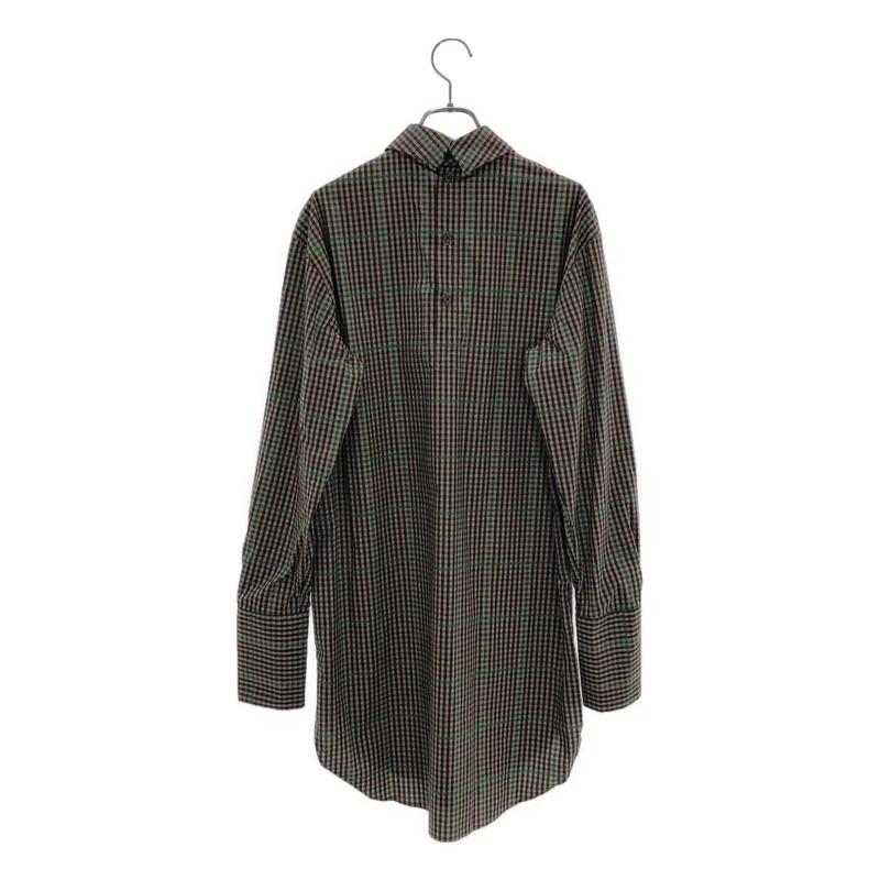 DRIES VAN NOTEN / ドリスヴァンノッテン | チェック バックオープン ロングシャツ | small | レディース