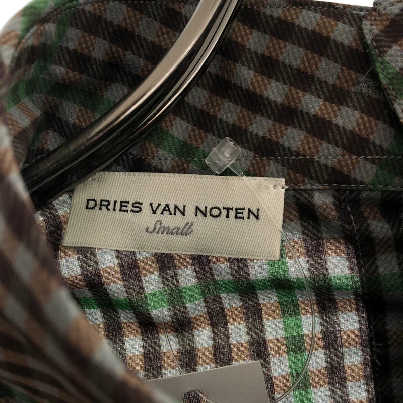 DRIES VAN NOTEN / ドリスヴァンノッテン | チェック バックオープン ロングシャツ | small | レディース