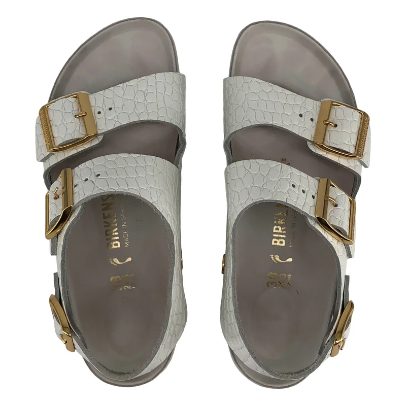 BIRKENSTOCK / ビルケンシュトック | Milano クロコ型押し レザー サンダル | 24.5 | レディース