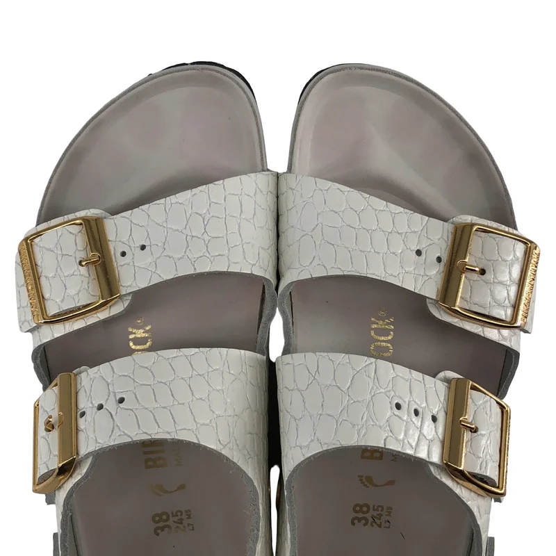 BIRKENSTOCK / ビルケンシュトック | Milano クロコ型押し レザー サンダル | 24.5 | レディース