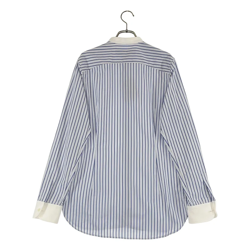 A.P.C. / アーペーセー | Anastasia Barbieri / ストライプ バンドカラーシャツ | 36 | レディース