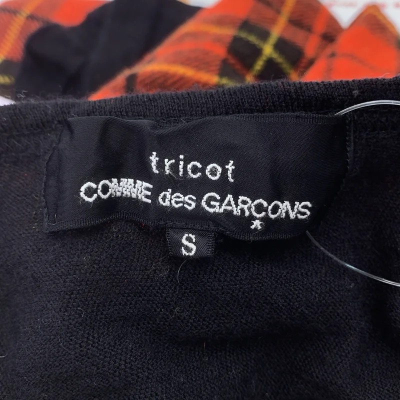 tricot COMME des GARCONS / トリココムデギャルソン | 2003AW | ウール 縮絨 タータンチェック ドッキング レイヤード ニット トップス | S | レディース