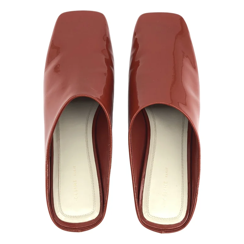 CELINE / セリーヌ | フィービー期 / パテントレザー スクエアトゥ バブーシュ シューズ | 36.5 | レディース