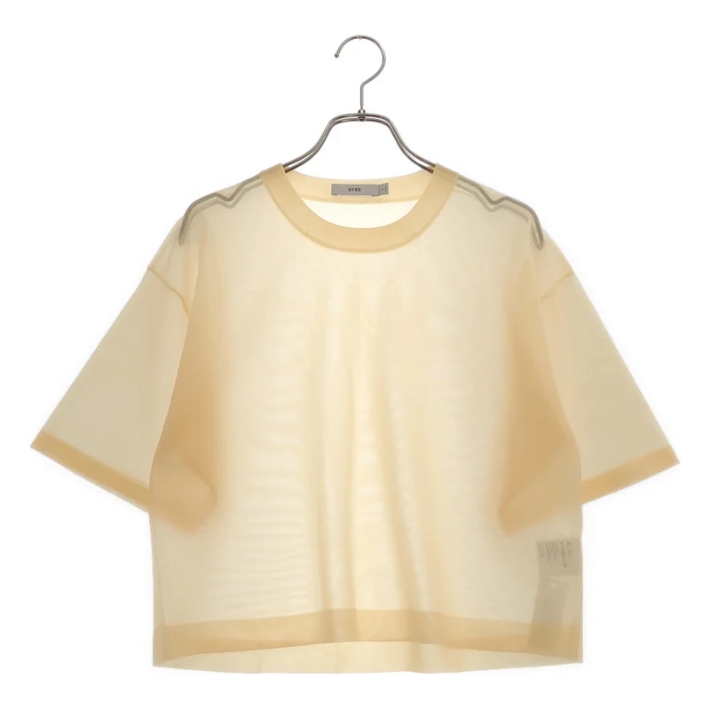 HYKE / ハイク | 2026SS | SHEER CROPPED CREW NECK KNIT ニット | 1 | レディース