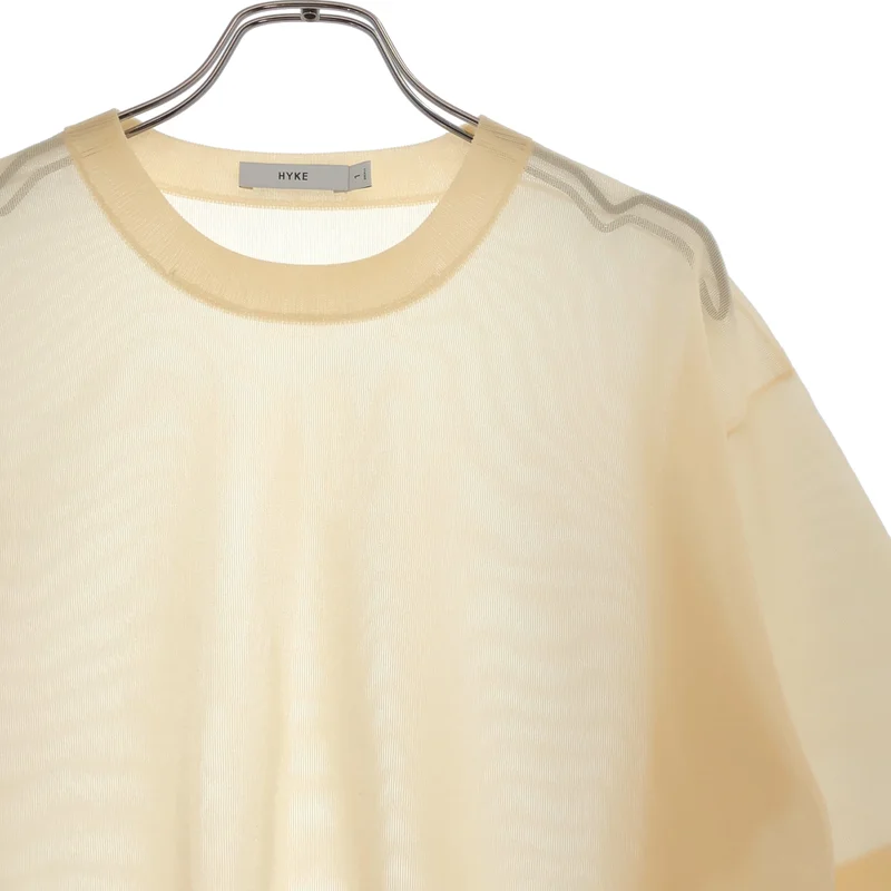 HYKE / ハイク | 2026SS | SHEER CROPPED CREW NECK KNIT ニット | 1 | レディース