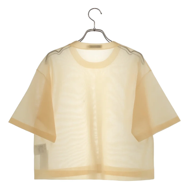HYKE / ハイク | 2026SS | SHEER CROPPED CREW NECK KNIT ニット | 1 | レディース