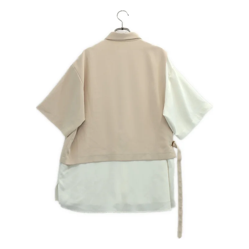 CULLNI / クルニ | 2021SS | EX.FRONT LAYERED BELTED SHIRT / ドッキング オーバーシルエット シャツ | 2 | メンズ