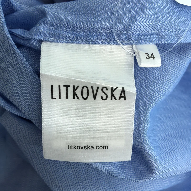 Litkovska / リトコフスカ | ニットスリーブ ドッキング シャツ | 34 | レディース