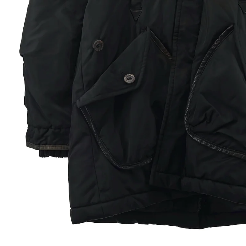 DSQUARED2 / ディースクエアード | 中綿 ファーカラー ロゴボタン レイヤードスリーブ オーバーコート | 48 | メンズ