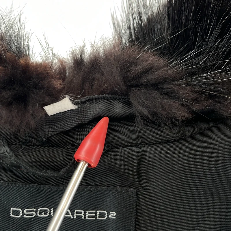 DSQUARED2 / ディースクエアード | 中綿 ファーカラー ロゴボタン レイヤードスリーブ オーバーコート | 48 | メンズ