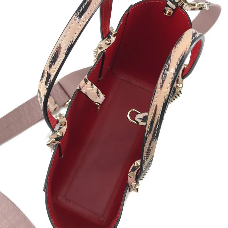 Christian Louboutin / クリスチャンルブタン | Cabata Mini 2way コーティングレザー レオパード ハンドバッグ |