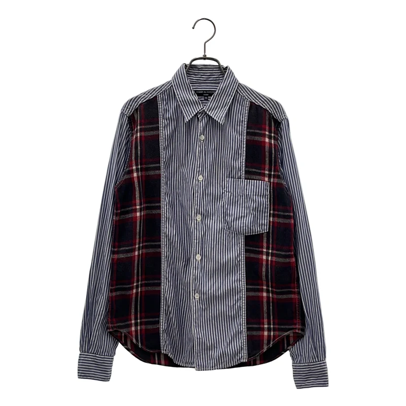 COMME des GARCONS HOMME / コムデギャルソンオム | 2011AW | コットン ストライプ チェック切替 シャツ | XS | メンズ