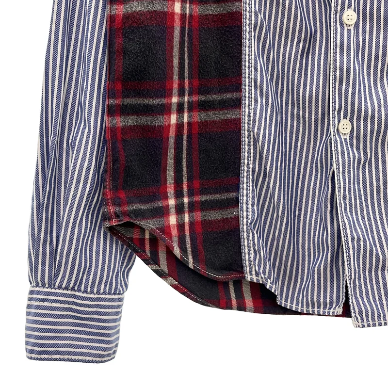 COMME des GARCONS HOMME / コムデギャルソンオム | 2011AW | コットン ストライプ チェック切替 シャツ | XS | メンズ