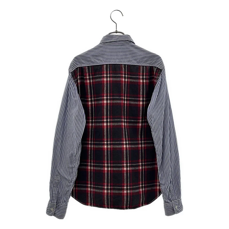 COMME des GARCONS HOMME / コムデギャルソンオム | 2011AW | コットン ストライプ チェック切替 シャツ | XS | メンズ
