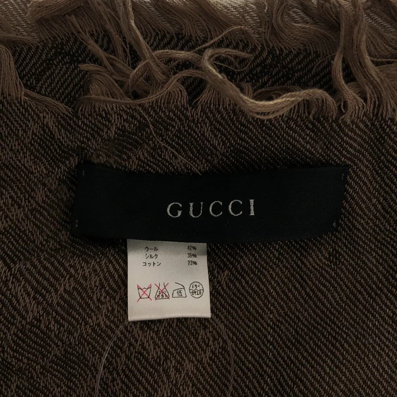 GUCCI / グッチ | ウール シルク コットン 大判ストール |