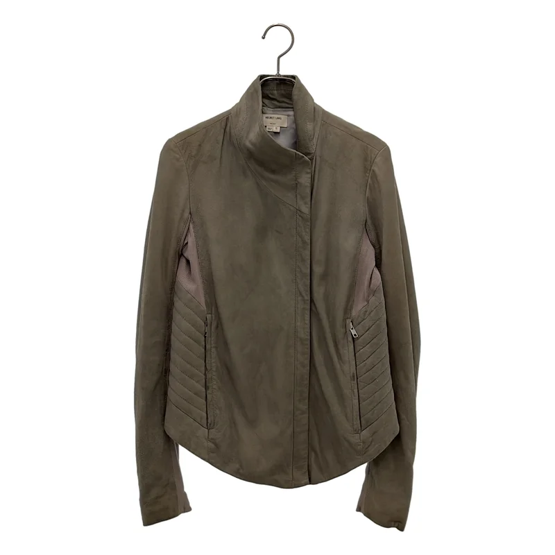 HELMUT LANG / ヘルムートラング | スエード リブ切り替え ダブルライダースジャケット | S | レディース