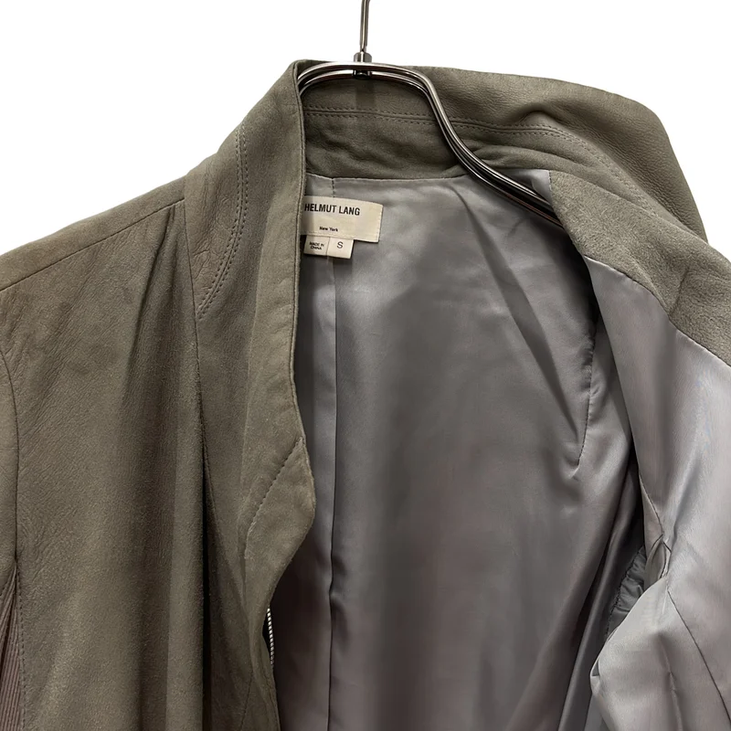 HELMUT LANG / ヘルムートラング | スエード リブ切り替え ダブルライダースジャケット | S | レディース
