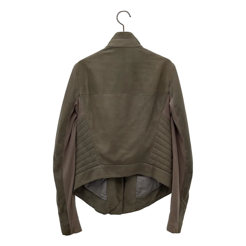 HELMUT LANG / ヘルムートラング | スエード リブ切り替え ダブルライダースジャケット | S | レディース