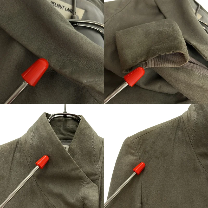 HELMUT LANG / ヘルムートラング | スエード リブ切り替え ダブルライダースジャケット | S | レディース