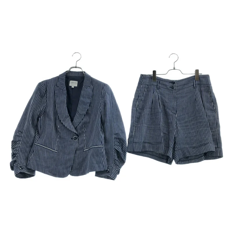 ARMANI COLLEZIONI / アルマーニコレツォーニ | セットアップ / リネン ストライプ テーラードジャケット / ショートパンツ | 44 | メンズ