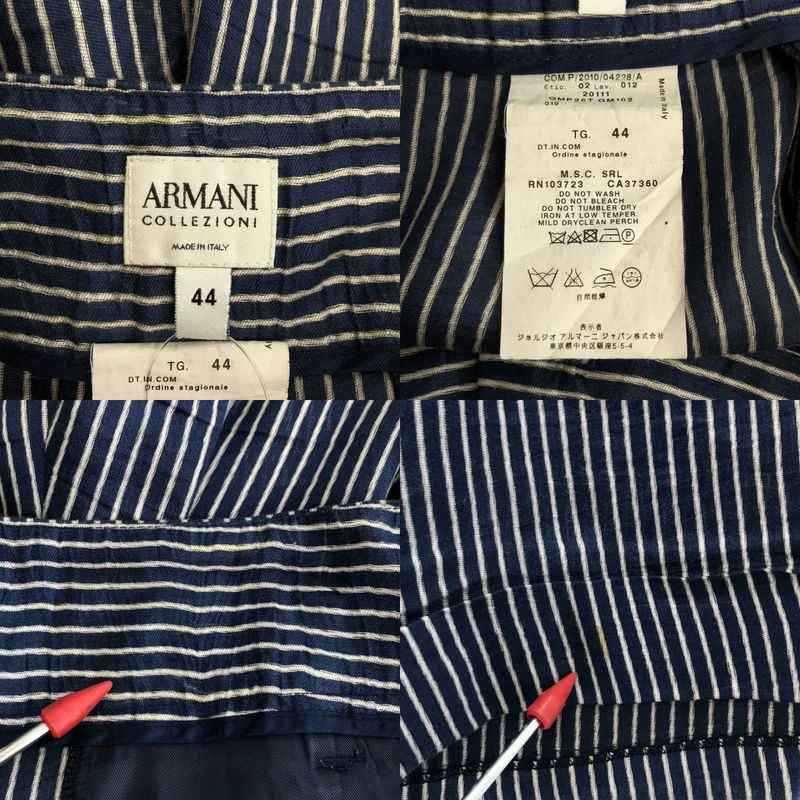 ARMANI COLLEZIONI / アルマーニコレツォーニ | セットアップ / リネン ストライプ テーラードジャケット / ショートパンツ | 44 | メンズ