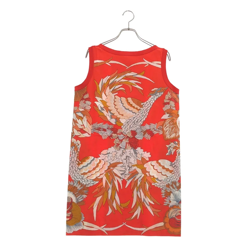 HERMES / エルメス | Mythiques phoenix 総柄 ノースリーブワンピース | 34 | レディース