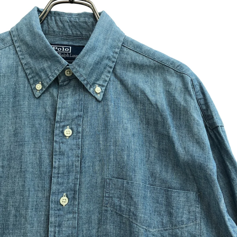 POLO BY RALPH LAUREN / ポロバイラルフローレン | THE BIG FIT ロゴ刺しゅう シャンブレーシャツ | S | メンズ