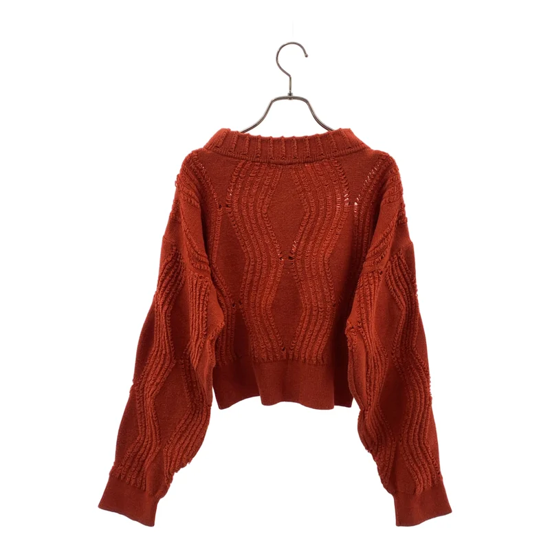 ISSEY MIYAKE / イッセイミヤケ | 1980s | 筆タグ ウール コットン クロップド ニット | M | レディース