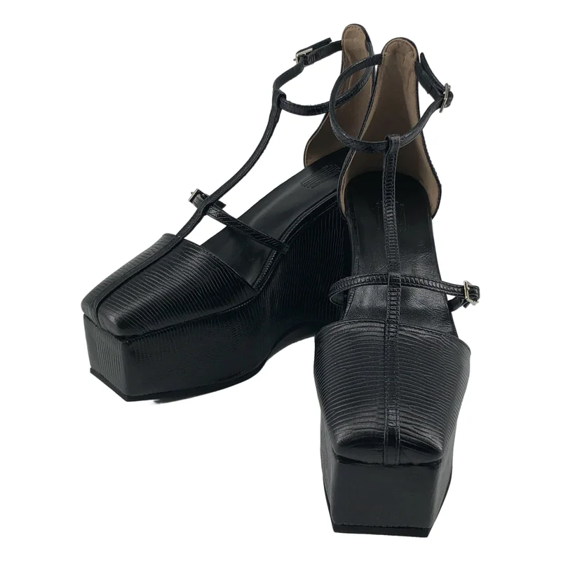 FETICO / フェティコ | STRAP SQUARE PLATFORM PUMPS / ストラップ スクエア プラットフォーム パンプス | 37 | レディース