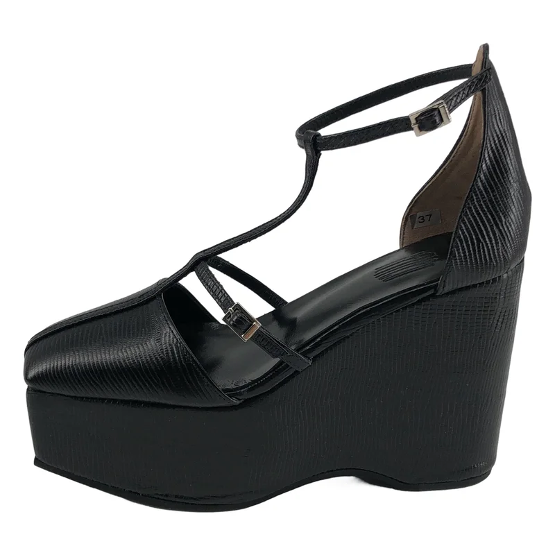 FETICO / フェティコ | STRAP SQUARE PLATFORM PUMPS / ストラップ スクエア プラットフォーム パンプス | 37 | レディース