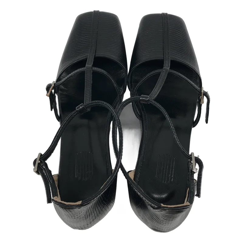 FETICO / フェティコ | STRAP SQUARE PLATFORM PUMPS / ストラップ スクエア プラットフォーム パンプス | 37 | レディース