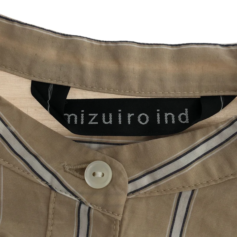 mizuiroind / ミズイロインド | ストライプ バンドカラーシャツワンピース |