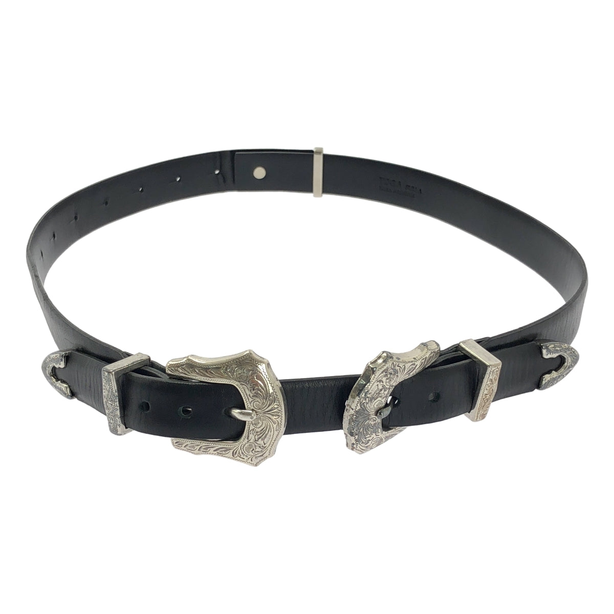 正規品 /トーガプルラ / L LEATHER BUCKLE BELT TOGA PULLA◇DOUBLE BUCKLE BELT/ベルト/レザー/CML/無地/レディース