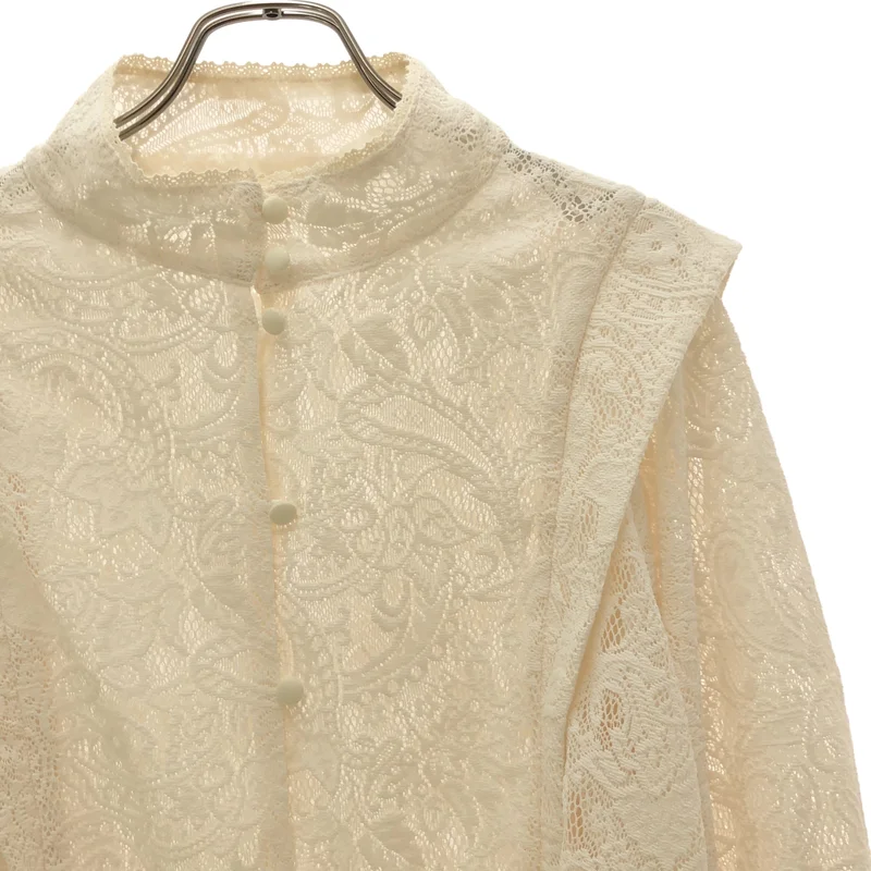 foufou / フーフー | front tuck lace blouse フロント タック レースブラウス |