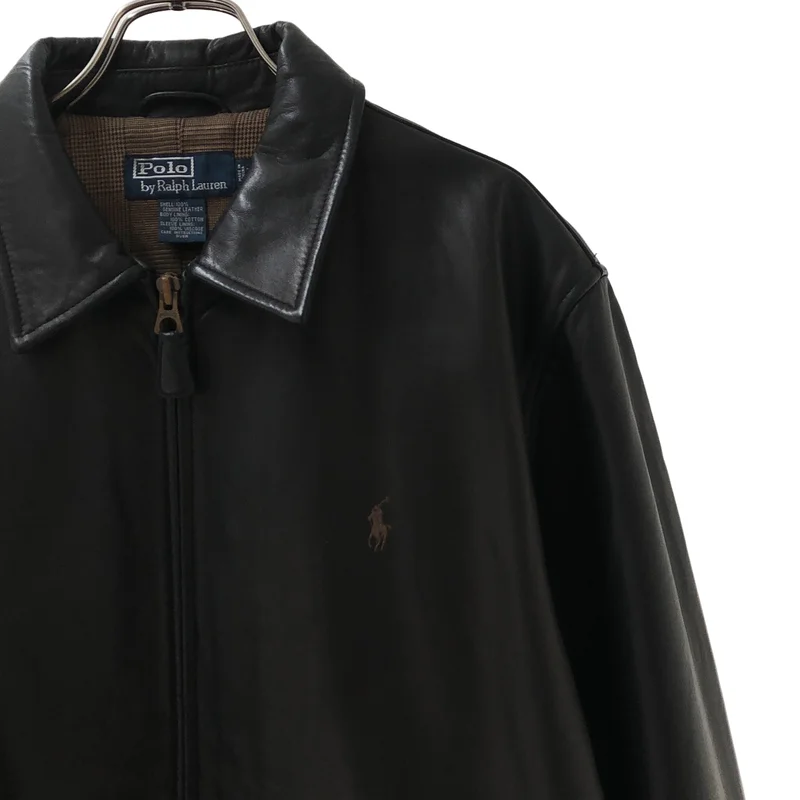 POLO BY RALPH LAUREN / ポロバイラルフローレン | レザー スウィングトップ ジャケット | M | メンズ