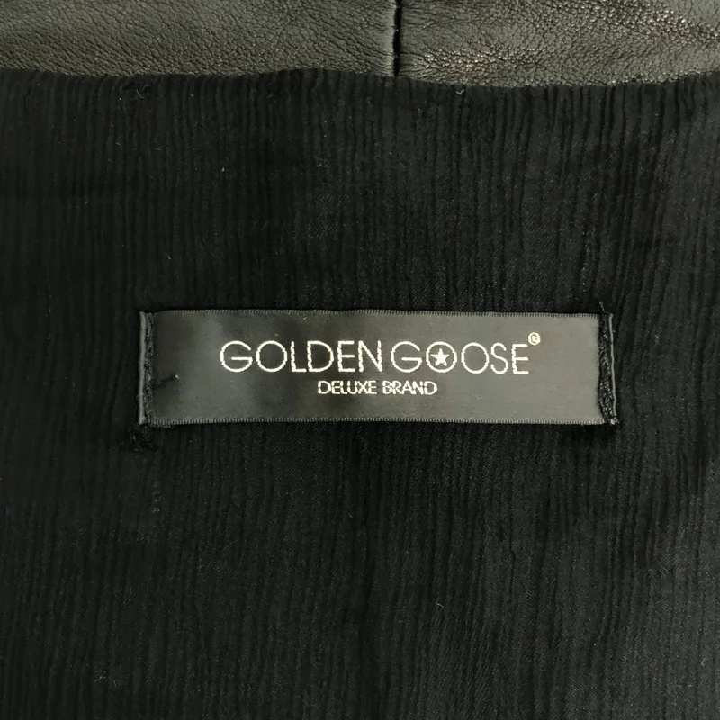 GOLDEN GOOSE / ゴールデングース | レザー ベルテッド シングルライダースジャケット | L | メンズ