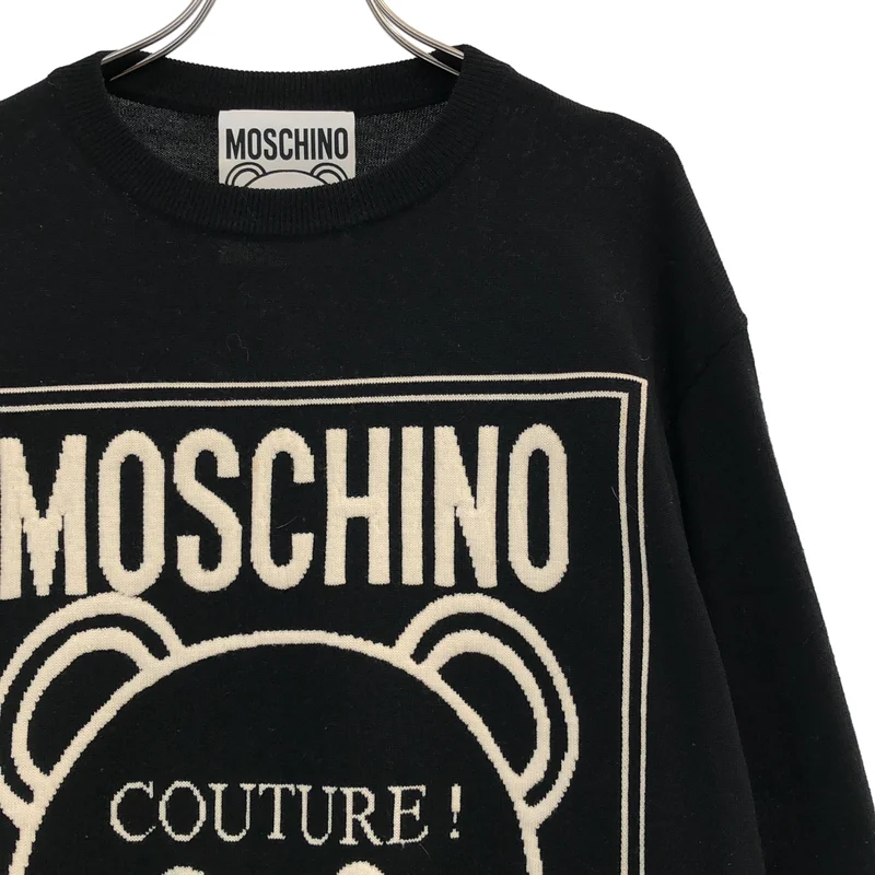 MOSCHINO / モスキーノ | ウール ベアー クルーネックニット | XS | レディース