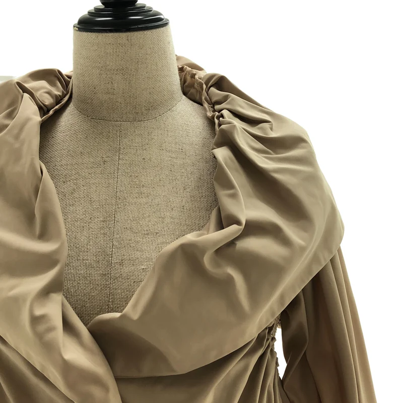 ISSEY MIYAKE / イッセイミヤケ | フリル ニット切替 シャーリングジャケット | 2 | レディース